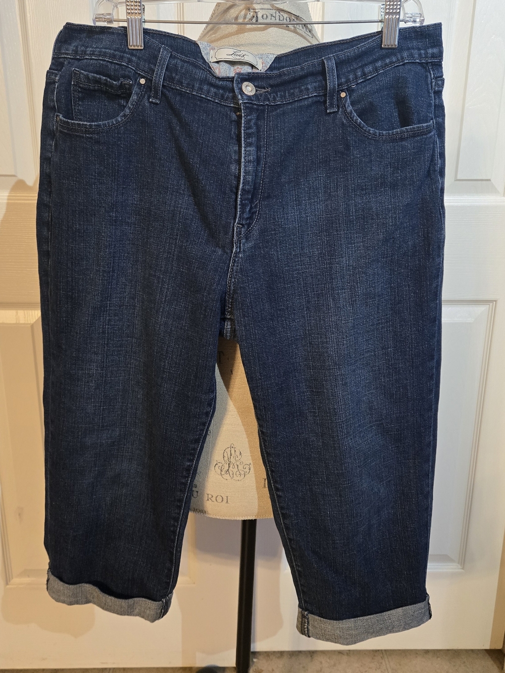 Levi's Dark Blue Denim Jeans with Floral Waistband